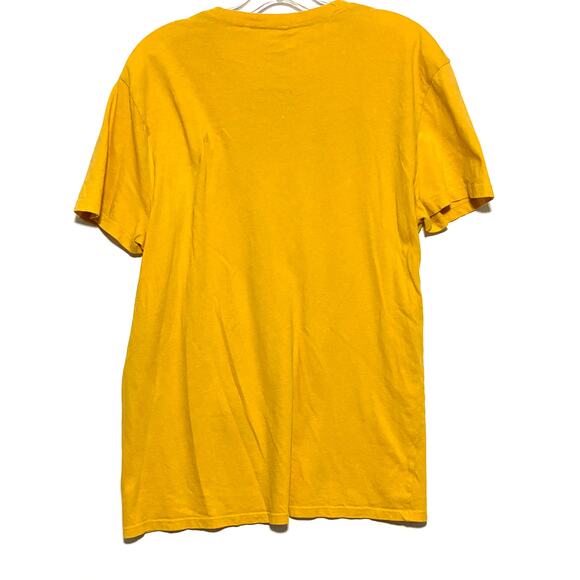 Guess Yellow Mens Shirt L Embossed Triangle Question Mark Logo Preppy Y2K Cotton - Picture 3 of 4